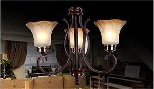 美式餐廳吊燈|復古美式餐廳吊燈 三頭玻璃燈罩-8611-3